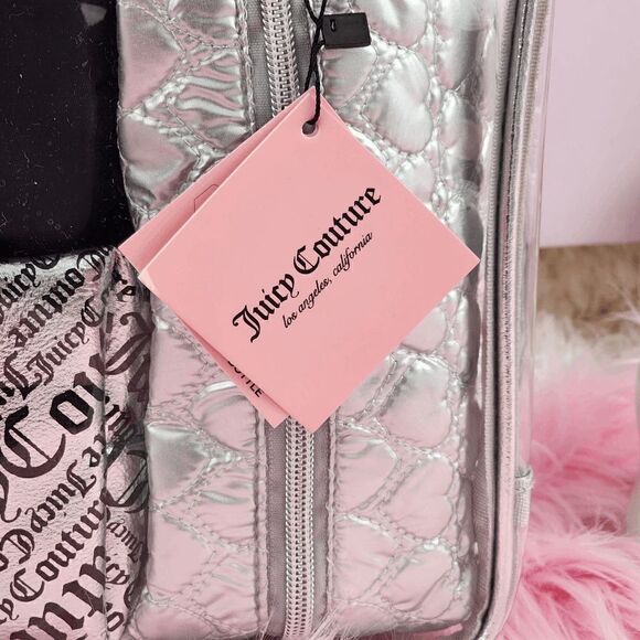 NWT {Juicy Couture} 4 Pieces Set Cosmetics Bags Black Silver NWT - Picture 3 of 3